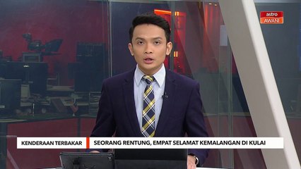 Kenderaan Terbakarr _ Seorang rentung, empat selamat kemalangan di Kulai