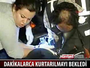 BARİYERLE TIR ARASINDA SIKIŞIP KALDI