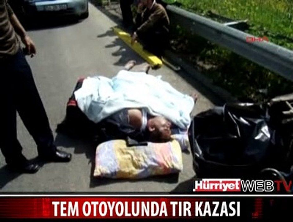 TIR ŞARAMPOLE YUVARLANDI