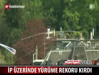 İP ÜZERİNDE YÜRÜME REKORU KIRDI