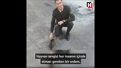 Jandarmadan örnek hayvan sevgisi