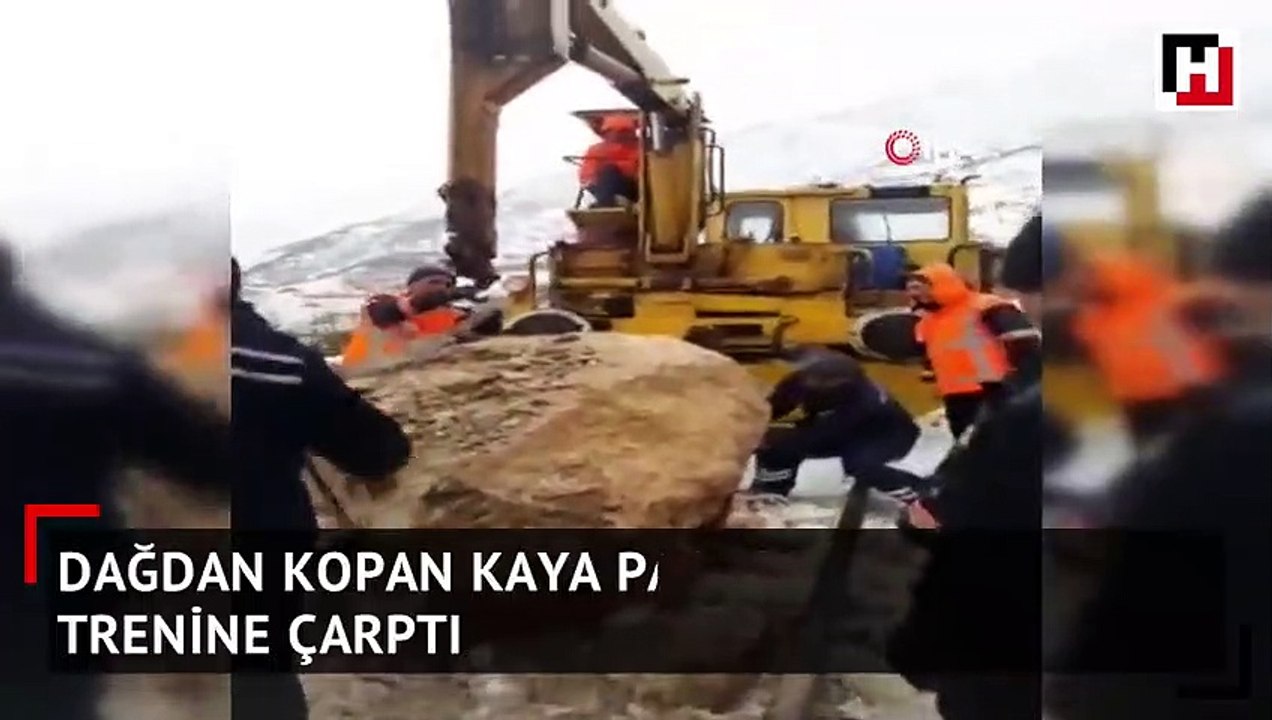 Dağdan kopan kaya parçası yolcu trenine çarptı, facia ucuz atlatıldı