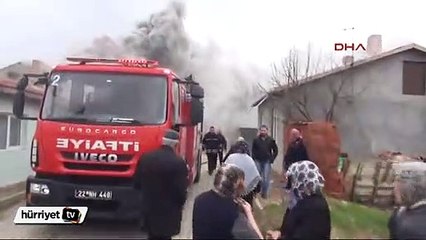 Evinin yandığını görünce bayıldı