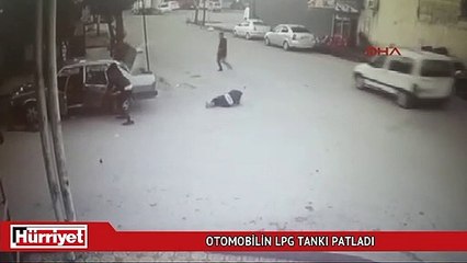 Otomobilin LPG tankı patladı