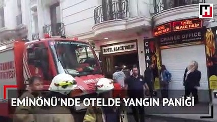 Eminönü'nde otelde yangın paniği