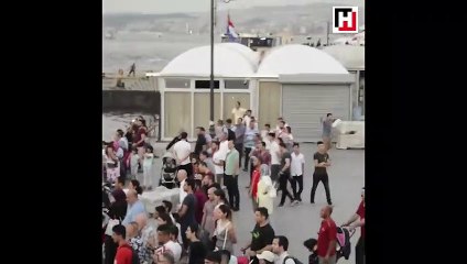 Galata Köprüsü'nde korkutan hareketler