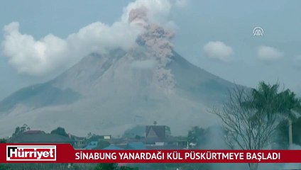 Sinabung Yanardağı kül püskürtmeye başladı