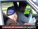EMNİYET KEMERİ KONTROLÜNDE GÜLDÜREN BAHANELER