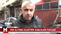 ELEKTRİK KABLOLARI PATLADI, OTOMOBİLLER YANDI