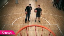 Yeni dizisinde bir basketbol koçunu canlandıran Erdal Beşikçioğlu muhabirimiz Hakan Gence’ye basketbol öğretti