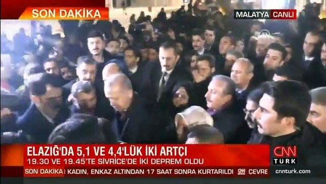 Cumhurbaşkanı Erdoğan deprem bölgesinde