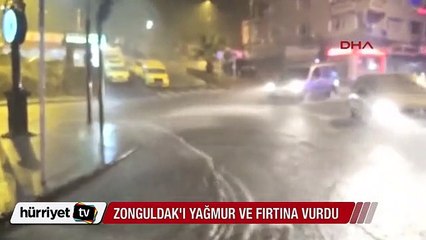 Zonguldak'ı yağmur ve fırtına vurdu