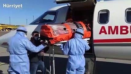 İsveç'teki Türk hasta ambulans uçakla Türkiye'ye geldi ve tedaviye alındı