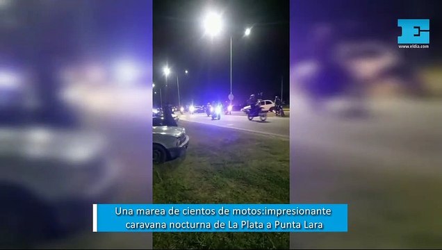 Una marea de motos: los amigos del Noba en la masiva caravana nocturna de La Plata a Punta Lara
