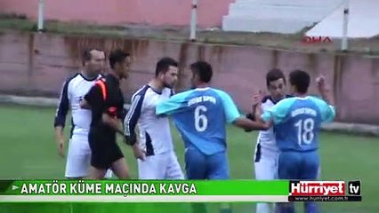 ZONGULDAK EREĞLİ'DE AMATÖR KÜME MAÇINDA YUMRUK YUMRUĞA KAVGA