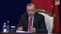 Cumhurbaşkanı Erdoğan, Kırgız mevkidaşı Ceenbekov ile ortak basın toplantısı düzenledi