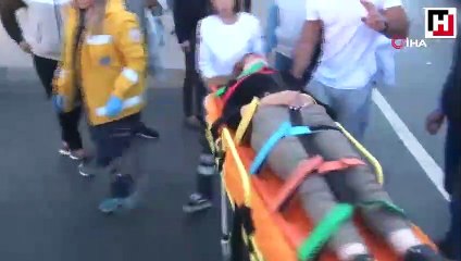 Yolun karşısına geçmeye çalışan turiste taksi çarptı