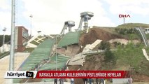 Erzurum'daki atlama kuleleri çöktü