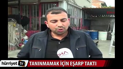 Hırsız tanınmamak için eşarp taktı