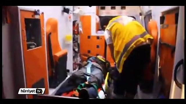 Otomobilin köprüden düşme anı