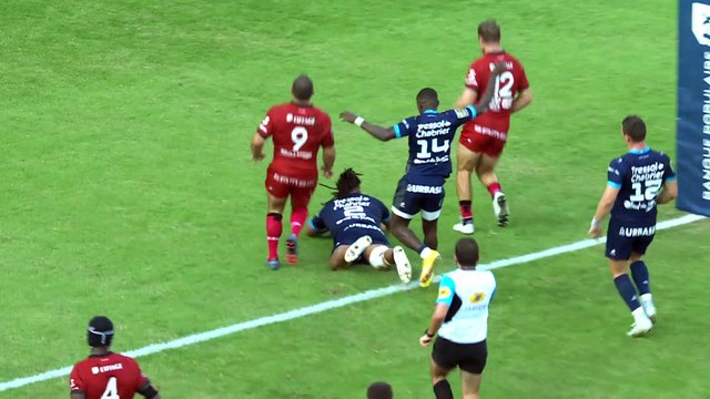 TOP 14 - Essai de Brandon PAENGA-AMOSA (MHR) - Montpellier Hérault Rugby - LOU Rugby - Saison 2022:2023