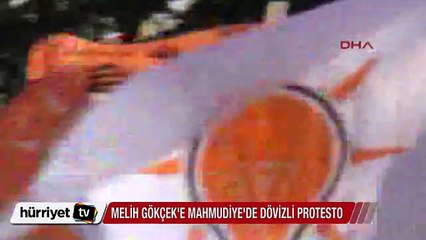 Melih Gökçek'e Mahmudiye'de dövizli protesto