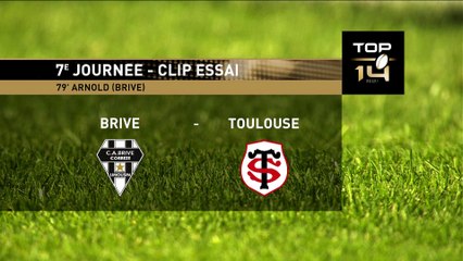 TOP 14 - Essai de Samuel ARNOLD (CAB) - CA Brive - Stade Toulousain - Saison 2022:2023