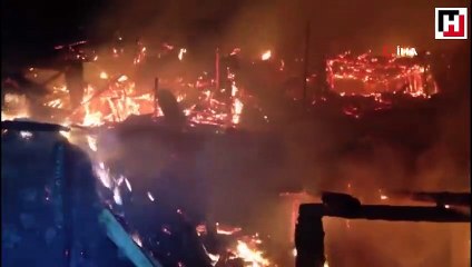 Erzurum’da feci yangın: 10 ev 6 ahır kül oldu