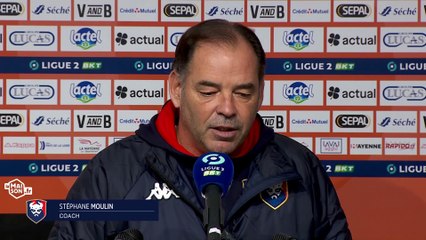J12 Ligue 2 BKT : la réaction de Stéphane Moulin après Stade Lavallois 4-0 SMCaen