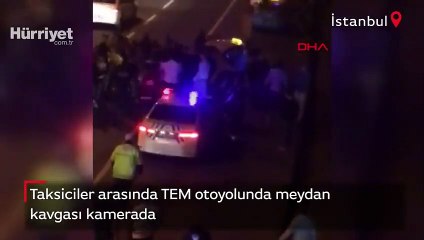 Son dakika haber! Taksiciler arasında meydan kavgası kamerada