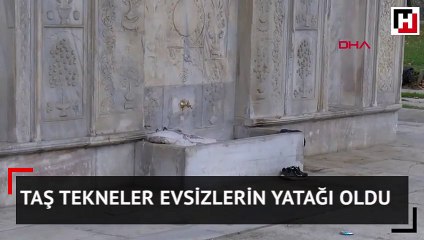 Taş tekneler evsizlerin yatağı oldu