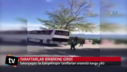 Taraftarlar birbirine girdi: Yaralılar var