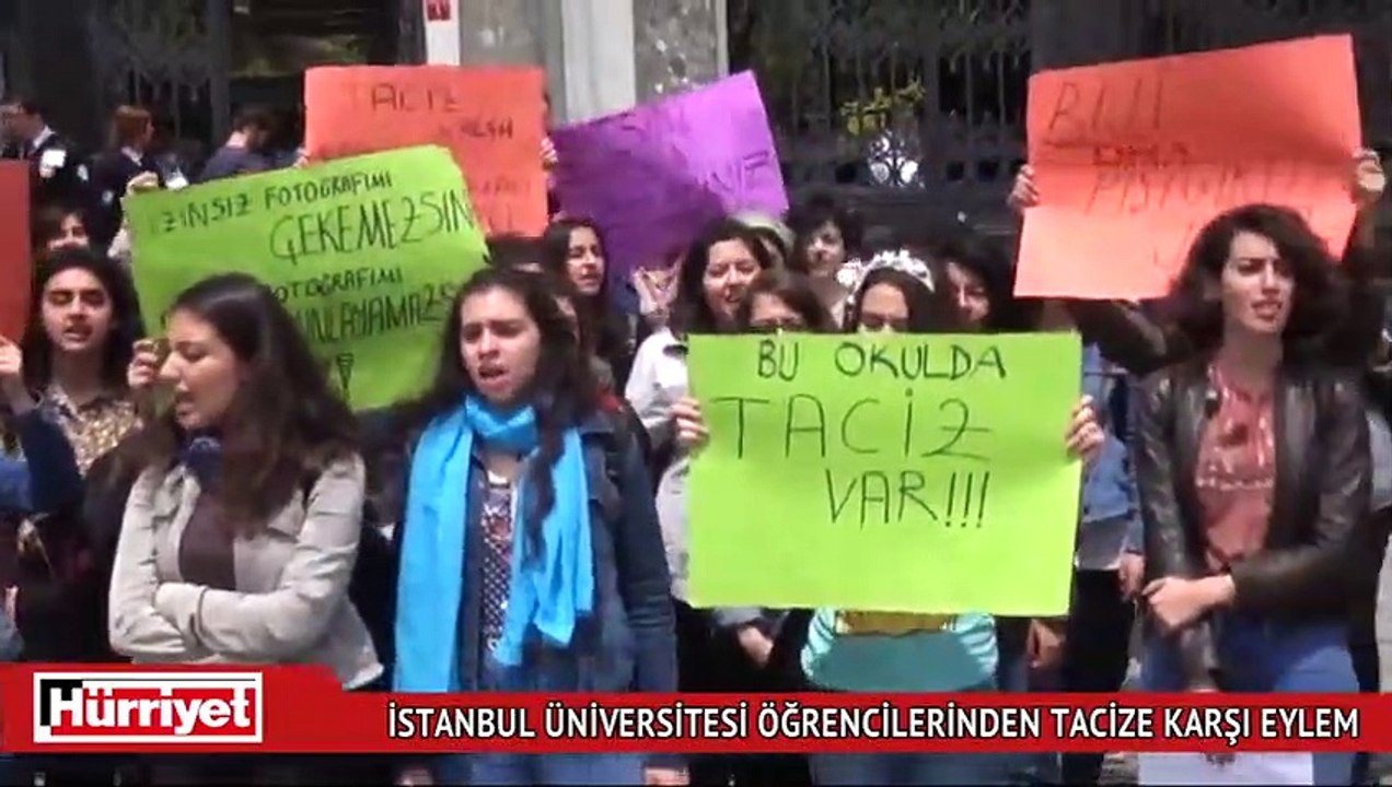 İstanbul Üniversitesi öğrencilerinden tacize karşı eylem