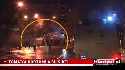 EYLEMCİ TOMA'YA HORTUMLA SU SIKTI