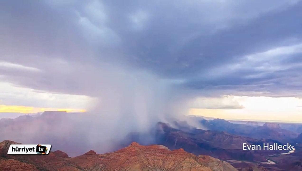 Arizona'daki kanyonun timelapse tekniğiyle çekilen  görüntüsü büyüleyici