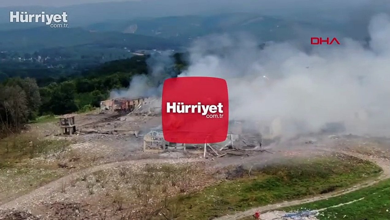 Sakarya'daki patlamanın meydana geldiği fabrika havadan görüntülendi