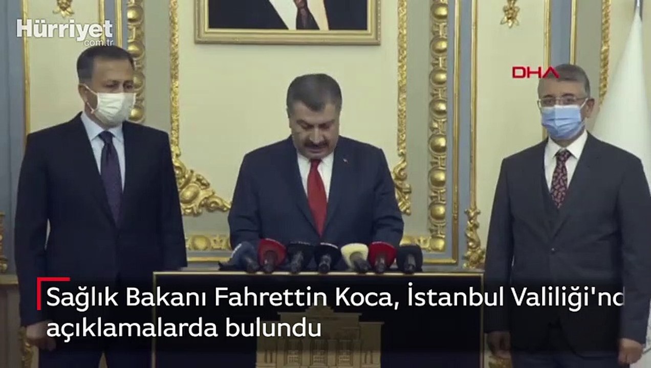 Sağlık Bakanı Fahrettin Koca, İstanbul Valiliği'nde açıklamalarda bulundu