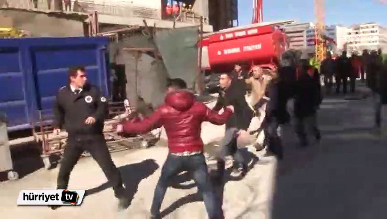 Rezidans inşaatında eylem sonrası kavga