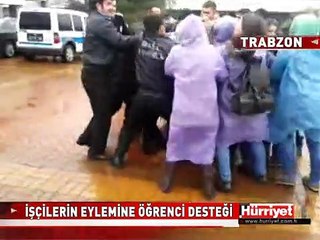 İŞÇİLERİN EYLEMİNE ÖĞRENCİ DESTEĞİ
