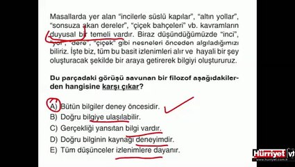 FELSEFE SINAV SORULARININ ÇÖZÜMLERİ