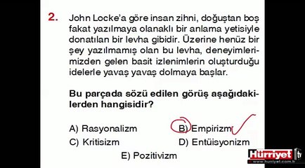 FELSEFE SORULARININ ÇÖZÜMLERİ
