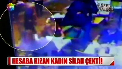 Hesaba sinirlenen kadın restoranda silahına sarıldı