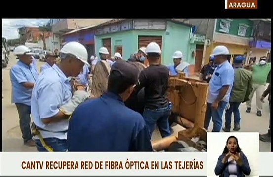CANTV continúa desplegado para restablecer de manera efectiva la fibra óptica en Las Tejerías