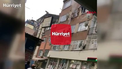 Fatih'te yangında mahsur kalanlar böyle kurtarıldı