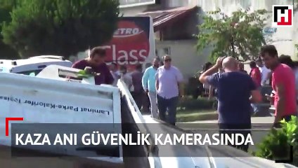 Yolcu otobüsü altına aldığı kamyonetle çay ocağına böyle girdi