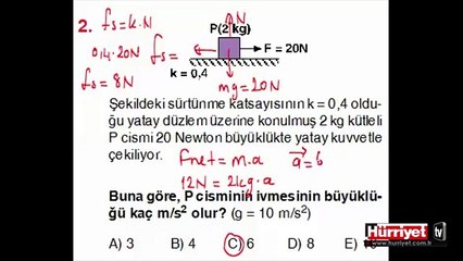 FİZİK SORULARININ ÇÖZÜMLERİ