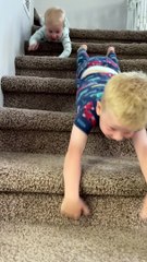 Younger Brother Loses Control Belly Sliding After Older Brother