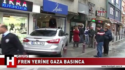 KADIKÖY'DE KADIN ŞOFÖR FREN YERİNE GAZA BASINCA OLANLAR OLDU