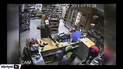 Pompalı tüfekli gaspçılar güvenlik kamerasında