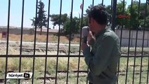 Gaziantep Karkamış sınır hattında IŞİD ve Türk Bayrağı yan yana